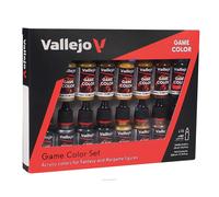 Vallejo Set de Couleurs New Game Cuir & Métal, 16 Flacons