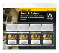 (VAL73193) - AV Vallejo Pigments Set - Soot & Ashes