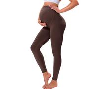 VALANDY Creamlush Legging de maternité taille haute réglable avec soutien du ventre doux et doux, 1 paquet - Marron, S
