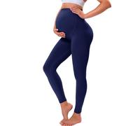 VALANDY Creamlush Legging de maternité taille haute réglable avec soutien du ventre doux et doux, Lot de 1 - Bleu marine, XL