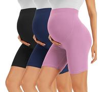 VALANDY Creamlush Shorts de Maternité au-dessus du ventre pour Grossesse, Shorts Biker, Pantalon de Salon, Yoga (S-XL), L