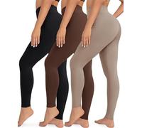 VALANDY Pack de 3 leggings crémeux pour femme taille haute avec contrôle du ventre, leggings doux comme du beurre pour le yoga (S-5XL), XXL