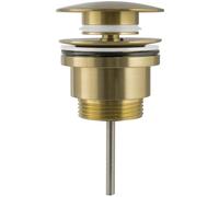 VALAZ Bouchon Universel pour lavabo et Bidet avec ou sans trop-Plein en Or brossé pour bonde Click Clack, Pop-Up