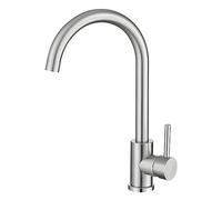 VALAZ Robinet Cuisine Evier | Robinet Mitigeur 360° Swivel, Haute Pression, Economie d'Eau | Installation Facile et Rapide | Laiton, Acier Inoxydable, Nikel, Série Misisipi