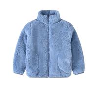 Valcatch Enfants Douce Polaire Full-Zip Veste Fausse Fourrure Manteau Flou avec Poches Hiver Vêtements D’extérieur Chauds pour Petit Garçon Fille 2-11 Ans