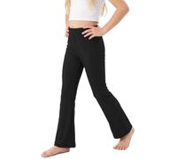 Valcatch Filles Pantalon évasé côtelé Taille élastique Legging à Volants Léger Couleur Unie Pantalons Doux et serrés 3-8 Ans