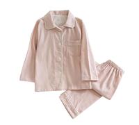Valcatch Garçons Filles Polaire Pyjama 2 Pièces Automne Hiver Pjs Vêtements Ensembles Enfants Adolescent À Manches Longues Bouton Bas Deux Pièces Vêtements de Nuit en Coton Doux Vêtements