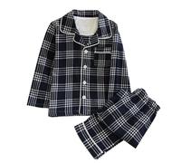 Valcatch Garçons Filles Polaire Pyjama 2 Pièces Automne Hiver Pjs Vêtements Ensembles Enfants Adolescent À Manches Longues Bouton Bas Deux Pièces Vêtements de Nuit en Coton Doux Vêtements