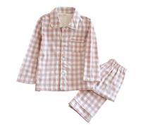 Valcatch Garçons Filles Polaire Pyjama 2 Pièces Automne Hiver Pjs Vêtements Ensembles Enfants Adolescent À Manches Longues Bouton Bas Deux Pièces Vêtements de Nuit en Coton Doux Vêtements