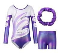 Valcatch Gymnastics Justaucorps pour Filles Kids Toddler Gymnastics Shorts et Bandeau One Piece Dancing Ballet Body Pratique Combinaison 5-12 ans