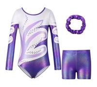 Valcatch Gymnastics Justaucorps pour Filles Kids Toddler Gymnastics Shorts et Bandeau One Piece Dancing Ballet Body Pratique Combinaison 5-12 ans