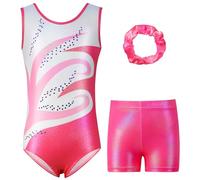 Valcatch Gymnastics Justaucorps pour Filles Kids Toddler Gymnastics Shorts et Bandeau One Piece Dancing Ballet Body Pratique Combinaison 5-12 ans