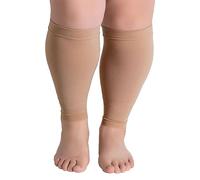 Valcatch Manchons de Compression Calf pour Femmes et Hommes, Chaussettes de Compression de Jambe de Taille Plus Jusqu’à 7XL, attelle de Soutien de Jambe sans Pied à Mollet Large 20-30mmgh