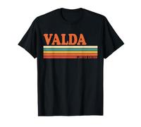 Valda Prénom personnalisé Rayures Vintage T-Shirt Graphique avec Valeur