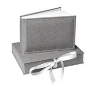 Valdam Album photo CM20X15 avec étui en toile grise 25X20 cm, coffret avec album