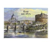 VALDEIG - Rome vers 1875 - Aimant de réfrigérateur Souvenir de l'Italie, Château d'Ange, Souvenir du Vatican, Aimants pour enfants, Aimants de réfrigérateur pour photo Réfrigérateur magnétique Cadeau