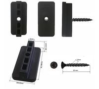 Valdern Lot de 1000 clips de terrasse en plastique composite avec vis | Fixations cachées | Clips en T WPC | Fixations multipack