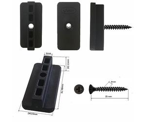 Valdern Lot de 1000 clips de terrasse en plastique composite avec vis | Fixations cachées | Clips en T WPC | Fixations multipack
