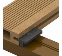VALDERN Lot de 200 clips de terrasse composites en plastique avec vis | Fixations cachées WPC T, noir, 48 x 38 x 11 cm