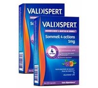 VALDISPERT - 4 ACTIONS - Mélatonine 1 mg - 2 Mois de TRAITEMENT - 2 Boites de 30 Capsules