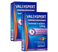 VALDISPERT - Complexe Favorisant l'ENDORMISSEMENT - Mélatonine 1.9 mg - 4 ACTIONS: ENDORMISSEMENT # RELAXATION # DIMINUTION des REVEILS NOCTURNES # SOMMEIL DE QUALITE - 2 Mois de TRAITEMENT - 2 x 30