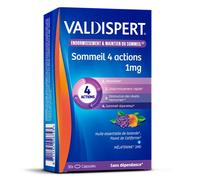 Valdispert Mélatonine 1mg Sommeil 4 Actions Complément Alimentaire - 30 Capsules