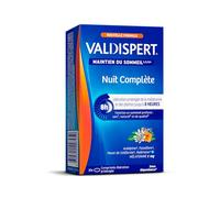 VALDISPERT- Nuit Complète - Maintien du Sommeil - Mélatonine et plantes - Libération prolongée 8h - Ingrédients Vegan - Complément alimentaire sommeil - 30 nuits - 30 comprimés