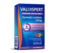 Valdispert - Complément alimentaire Mélatonine extra forte 1,9 mg Sommeil 4 actions - 30 capsules