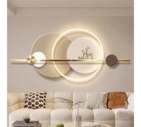 Valdoza Tableau décoratif 3D en grès avec éclairage, Sculpture Murale géométrique 3D avec Bande LED, Tableau décoratif avec lumière LED pour Salon ou Chambre.(D,WxH 120x54cm/47.2x21.2in)