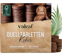 valeaf Pastilles de Coco, 50 pièces - Terreau de Coco sans Tourbe avec Engrais de démarrage, terreau idéal pour Les boutures pour Un enracinement Facile