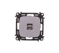 VALENA ALLURE Prise de charge USB double aluminium 754997
