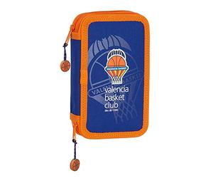 Valence, Bleu - Orange, 230x90x120 mm, Plumier Double pq