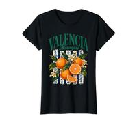 Valence Espagne Oranges Espagne Agrumes Oranges Marché Aux T-Shirt Graphique avec Valeur, Femme, Noir, L