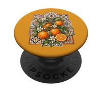 Valence Oranges Espagne Andalouse Carreaux Côte PopSockets PopGrip Adhésif