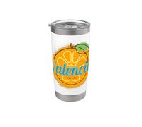 Valence Souvenir orange vintage d'Espagne pour les vacances Gobelet isotherme en acier inoxydable double paroi