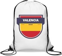 Valencia Espagne Sac de gym minimaliste avec cordon de serrage Blanc