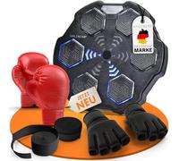 VALENESS® Machine de boxe musicale - Machine de boxe intelligente avec musique et LED - Machine de boxe avec Bluetooth, fonction de comptage et gants de boxe - Appareil mural pour adultes et enfants