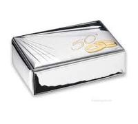 VALENTI & CO. Coffret à bijoux en argent, idée cadeau pour 50 ans de mariage, boîte à bijoux élégante pour anniversaire de mariage en or, cadeau parfait pour un amour durable