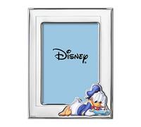 VALENTI & CO. Disney Baby - Donald - Cadre photo en argent avec détails peints en couleurs de table ou table de chevet pour la chambre de bébé parfaite comme idée cadeau baptême ou anniversaire