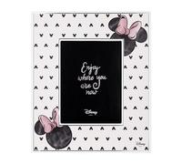 VALENTI & CO. - Disney Mickey et Minnie - Cadre en bois 15 x 20 cm - Cadre photo de table avec détails en argent - Idée cadeau pour bébé ou cadeau baptême - Cadre photo pour chambre d'enfant