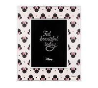 VALENTI & CO. - Disney Mickey et Minnie - Cadre en bois 18 x 24 cm - Cadre photo de table avec détails en argent - Idée cadeau pour bébé ou cadeau baptême - Cadre photo pour chambre d'enfant
