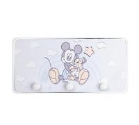 VALENTI & CO. - Disney Mickey Mouse - Cintre en bois imprimé avec détails en relief en argent - Parfait comme porte-manteau de porte, porte-manteau mural ou porte-serviettes de bain