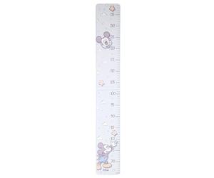 VALENTI & CO. - Disney Mickey Mouse - Lavande claire - Mètre mural pour enfants pour décoration de chambre - Idée cadeau baptême ou anniversaire - Bois, détails en argent - 76 L x 11 l cm