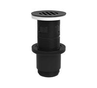 Valentin - Bonde lavabo Universelle à Grille Noire, avec ou sans trop Plein, 100 mm recoupable - VALBO12160000500