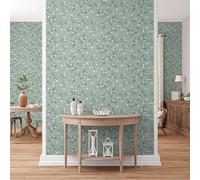 Valentin Fleurs M1-No.11245 | Papier peint intissé | Vert | Gris | Tadessi | 10,05 m x 0,53 m
