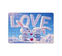 Valentine Bunny Puzzle - Puzzle Éducatif en Bois, Soirée De Jeu en Famille | Cadeau Romantique De Vacances pour Adultes, Adolescents, Douze Et Plus, Jeu De Table en Classe, Défi De Logique Cognitive,