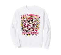 Valentine Chubby Cupidon Amour Humour Pass The Snacks Phrase Sweatshirt