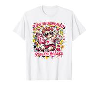 Valentine Chubby Cupidon Amour Humour Pass The Snacks Phrase T-Shirt