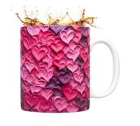 Valentine Coffee Cup - Ceramic, 3,74 x 3,74 x 3,15 in Valentine Cup Easy-Clean | Eco-Friendly Heat-Resistant Design Romantic Ceramic Mug For Daily Coffee And Tea, Love Mug For Valentines Day, Années