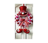 Valentine Day Wreath - Polyester 100D 180x90cm, décor en forme de cœur, ornement de vacances | Lightweight, Romantic Decoration For Front Door, Patio, Window, Home, Farmhouse, Apartment, Hotel